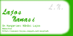 lajos nanasi business card